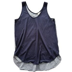Merona Dark Blue Tank Top with Patterned Back